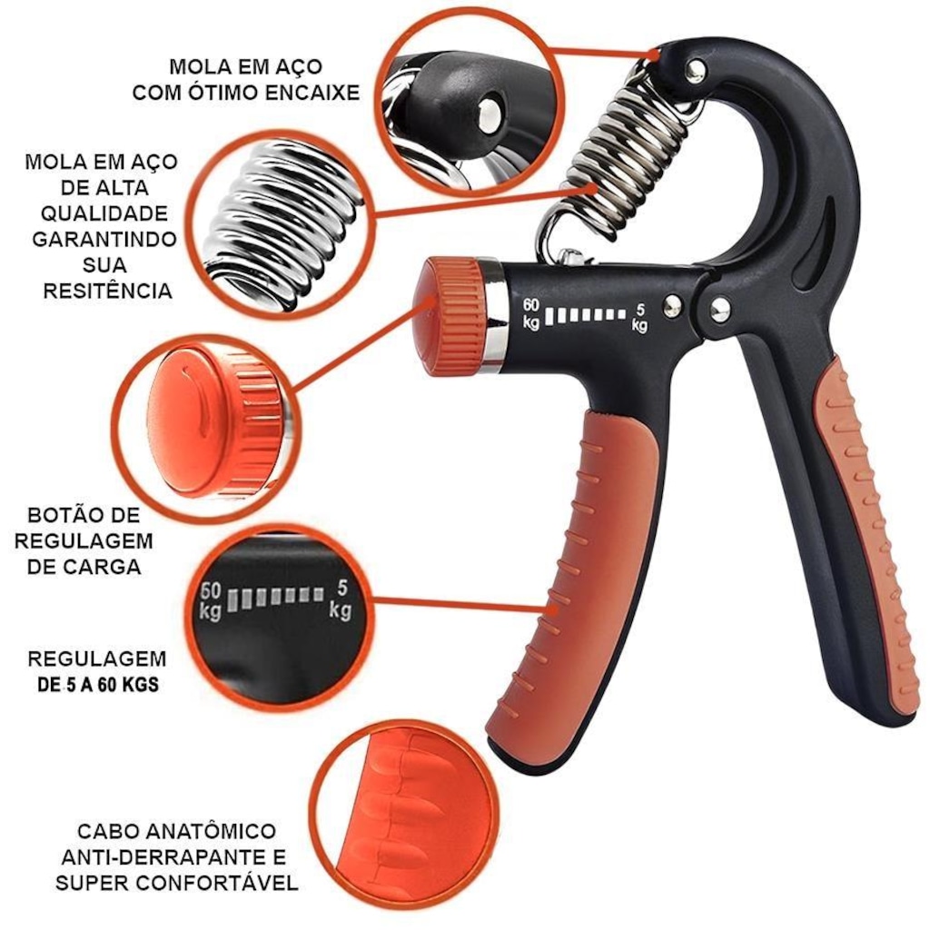 Imagem 2 do produto Hand Grip Gold Sports Power II com Regulagem de Tensão de 5 A 60 Kgs