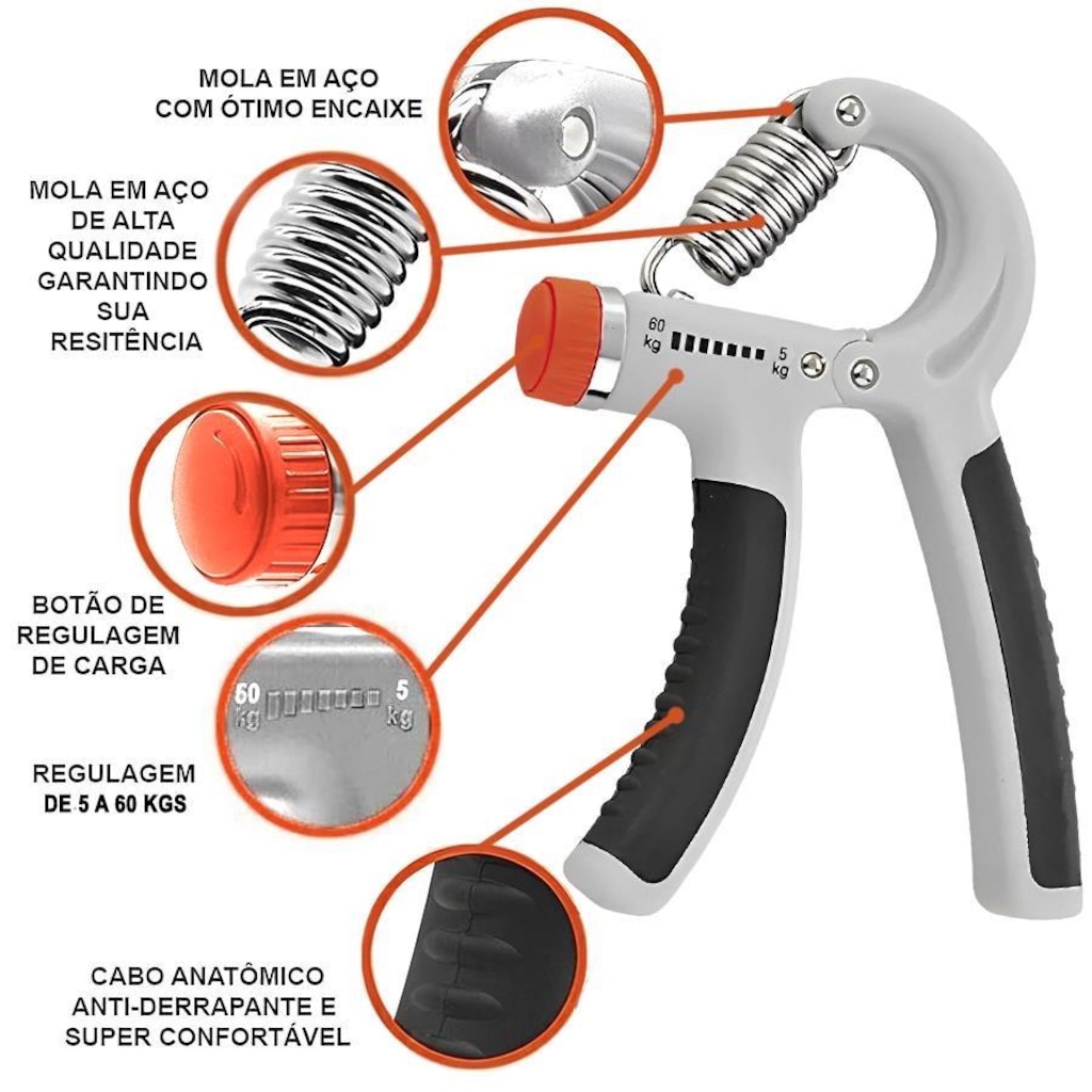 Imagem 2 do produto Hand Grip Gold Sports Power II com Regulagem de Tensão de 5 A 60 Kgs