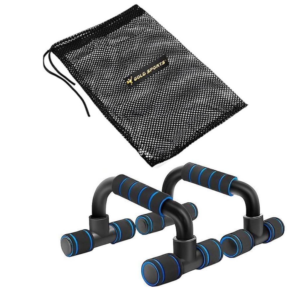 Imagem 2 do produto Apoio para Flexão Gold Sports Pro Ii - Par + Mesh Bag
