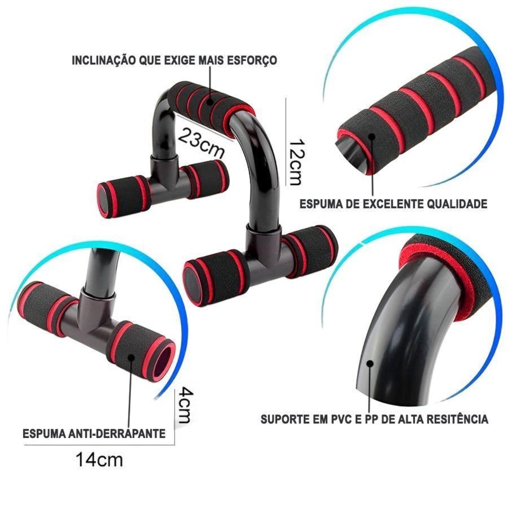 Imagem 2 do produto Apoio para Flexão Gold Sports Pro Ii - Par + Mesh Bag