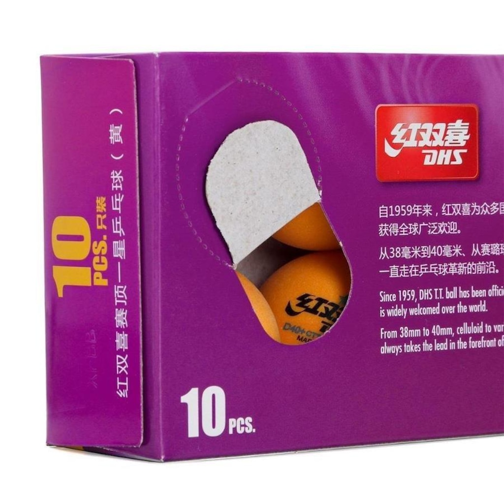 Imagem 3 do produto Kit de Bolas de Tênis de Mesa DHS Cellfree-Dual 40MM+ Training Ball 1 Estrela - 10 Unds