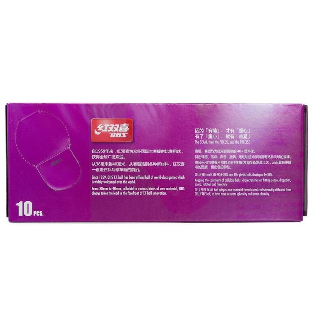 Imagem 4 do produto Kit de Bolas de Tênis de Mesa DHS Cellfree-Dual 40MM+ Training Ball 1 Estrela - 10 Unds