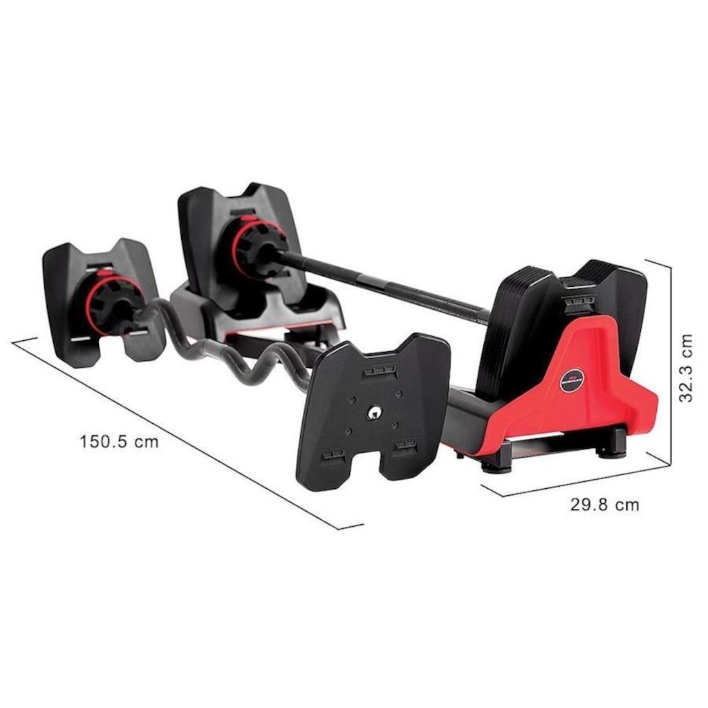 Imagem 3 do produto Barra com peso Bowflex Regulável BowFlex 2080 com Barra Reta e W - 9kg à 36kg