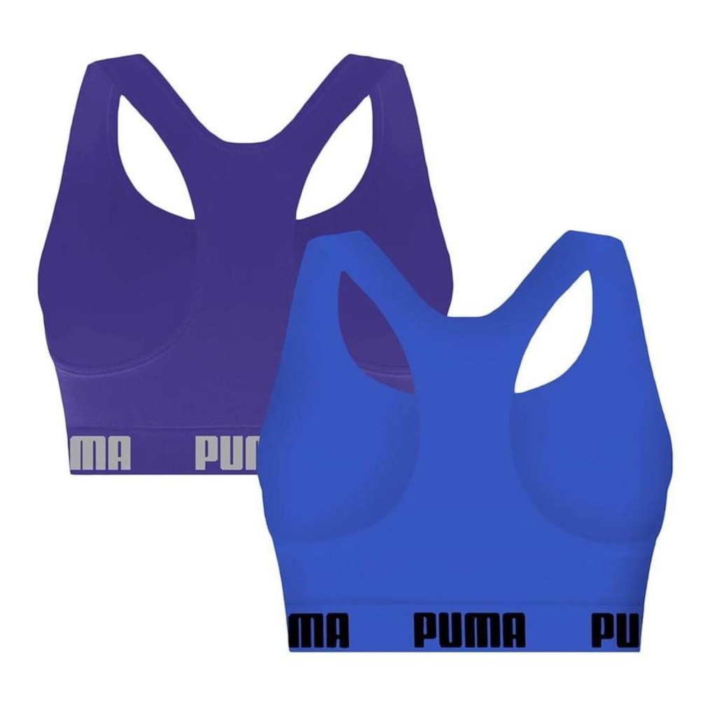 Imagem 2 do produto Kit Top Puma Nadador Sem Costura - Feminino - 2 Unidades