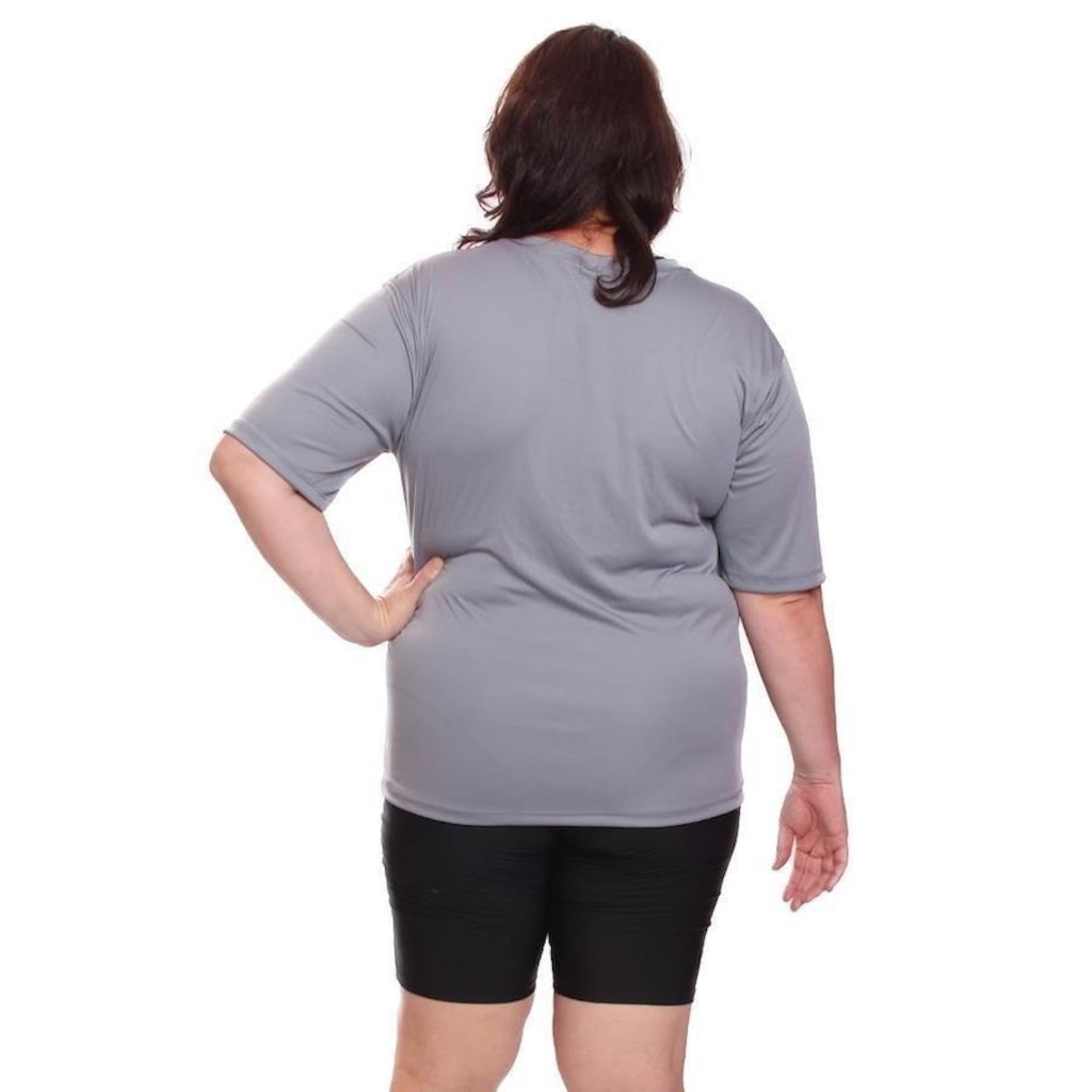 Imagem 3 do produto Kit de Camisas Térmica Dellas Fit Dry Fit Plus Size com Proteção Solar Uv - 2 Unidades - Feminina