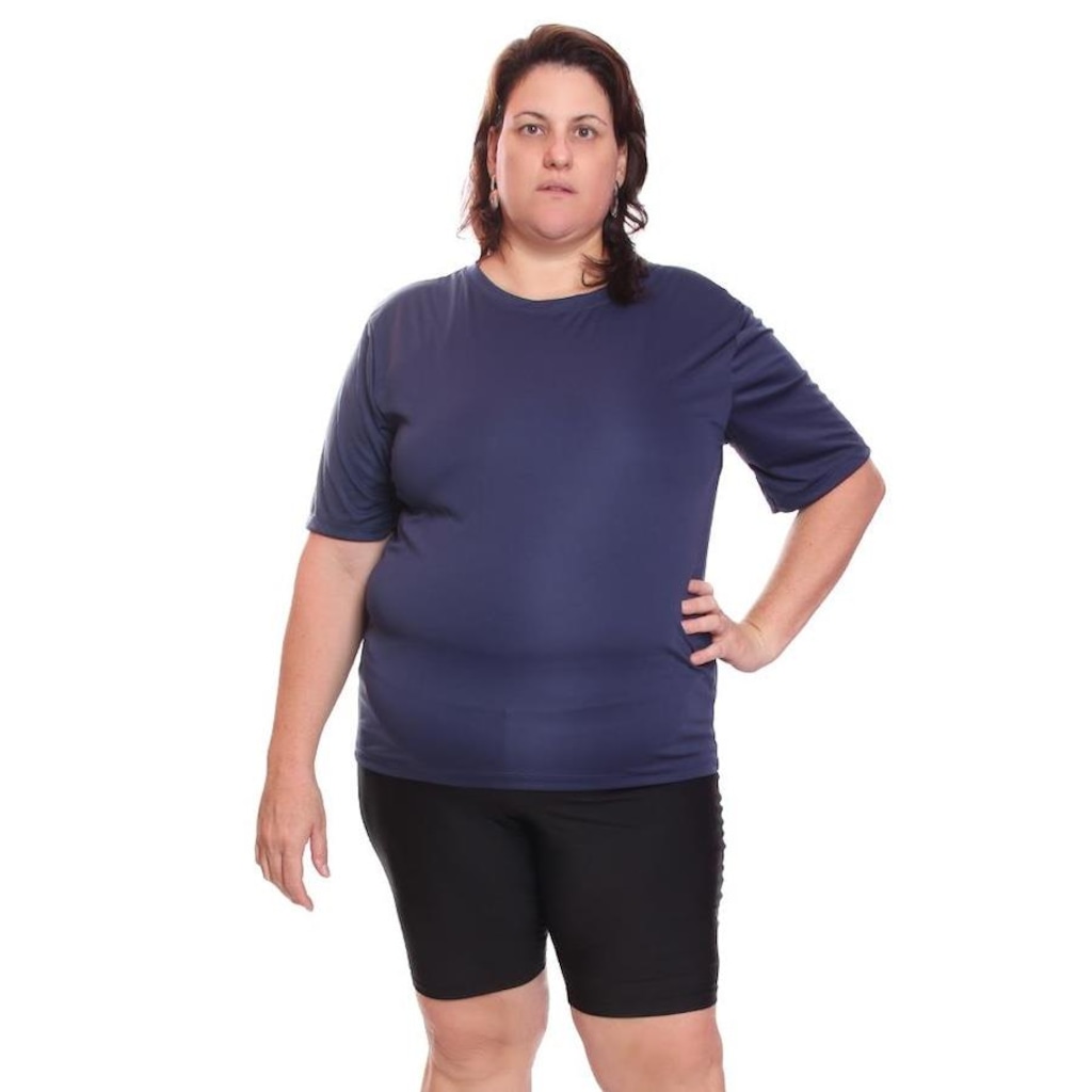 Imagem 2 do produto Kit de Camisas Térmica Dellas Fit Dry Fit Plus Size com Proteção Solar Uv - 2 Unidades - Feminina