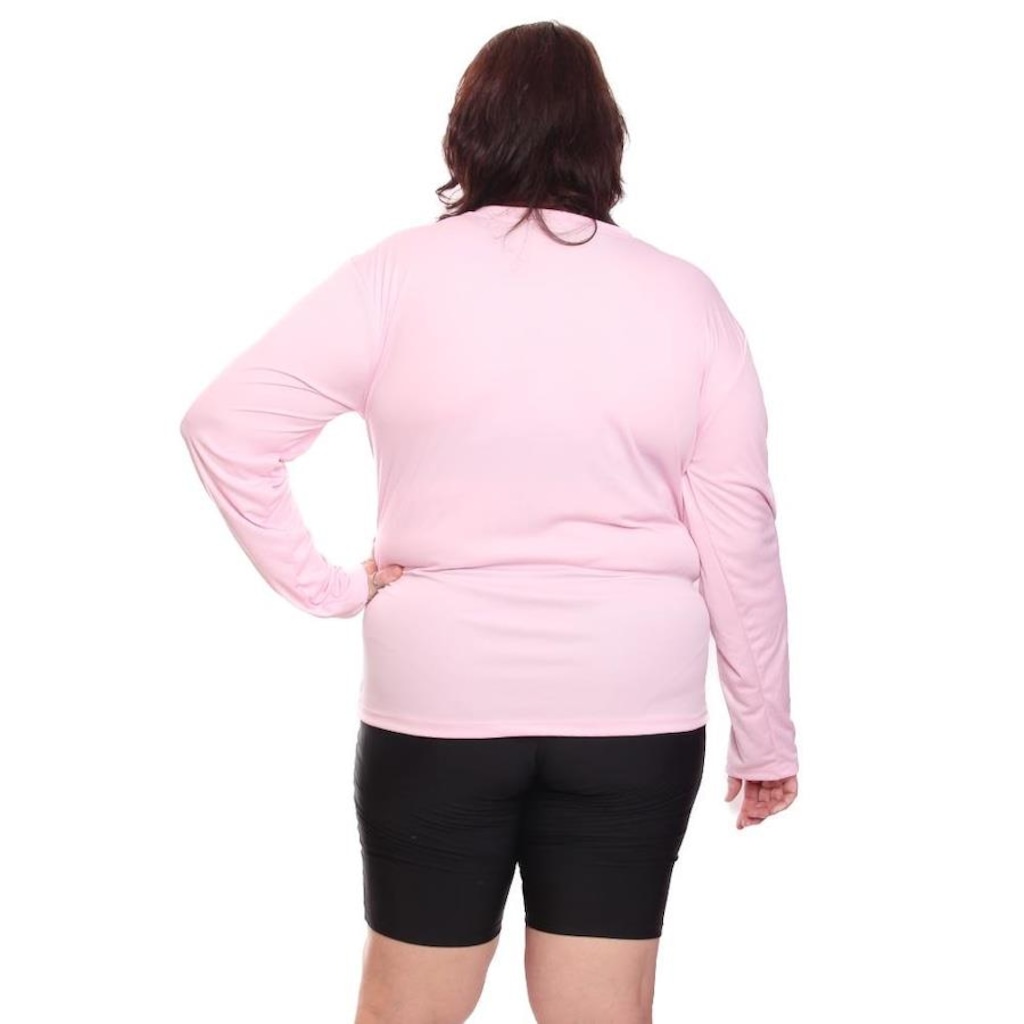 Imagem 3 do produto Kit de Camisas Térmica Dellas Fit Dry Fit Plus Size Manga Longa com Proteção Solar Uv - 3 Unidades - Feminina