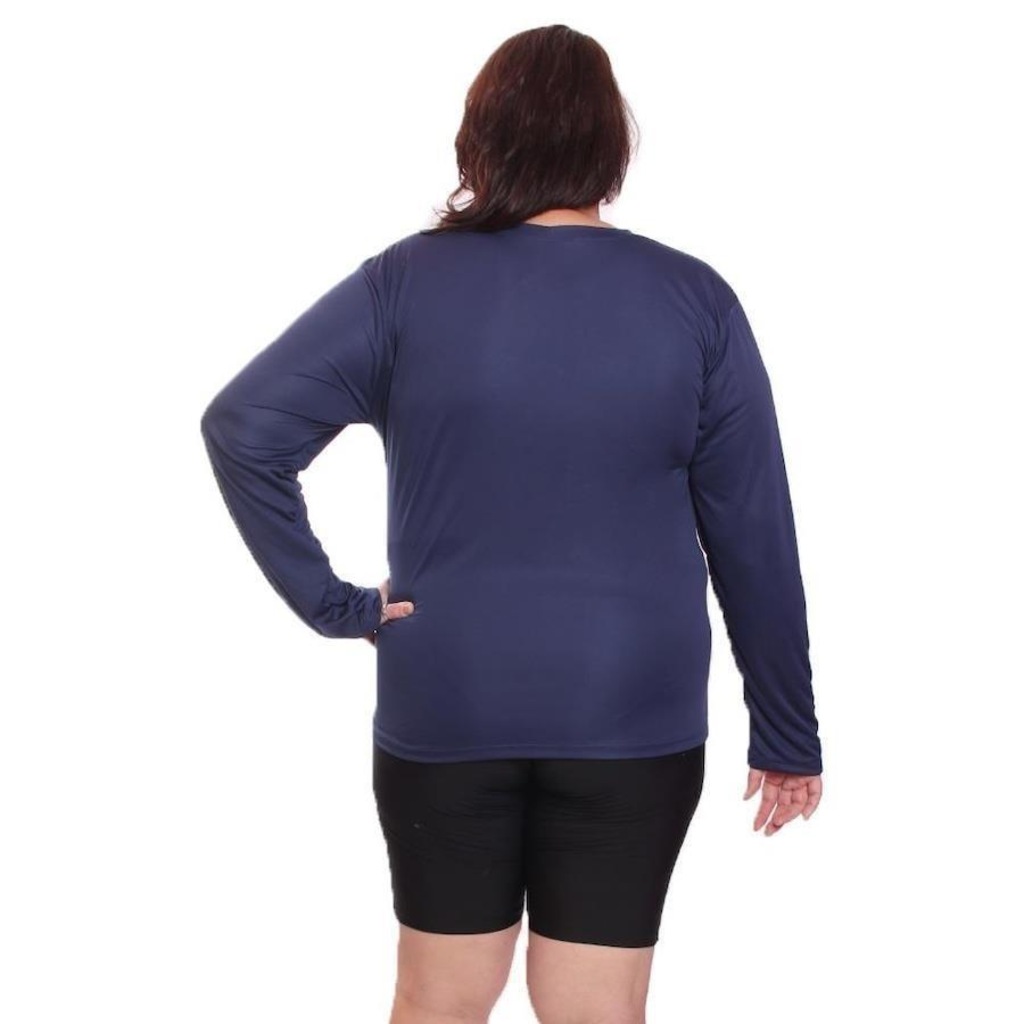 Imagem 3 do produto Kit de Camisas Térmica Dellas Fit Dry Fit Plus Size Manga Longa com Proteção Solar Uv - 2 Unidades - Feminina