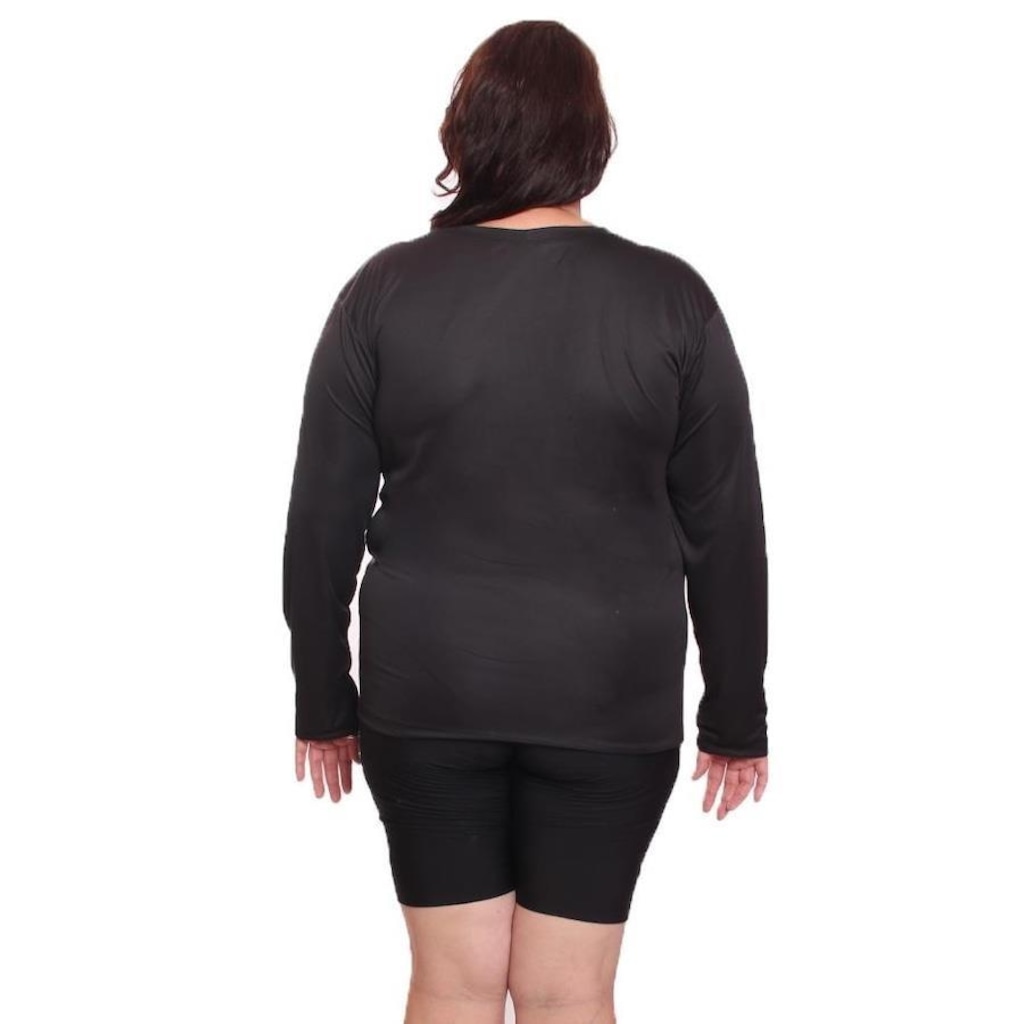 Imagem 5 do produto Kit de Camisas Térmica Dellas Fit Dry Fit Plus Size Manga Longa com Proteção Solar Uv - 2 Unidades - Feminina