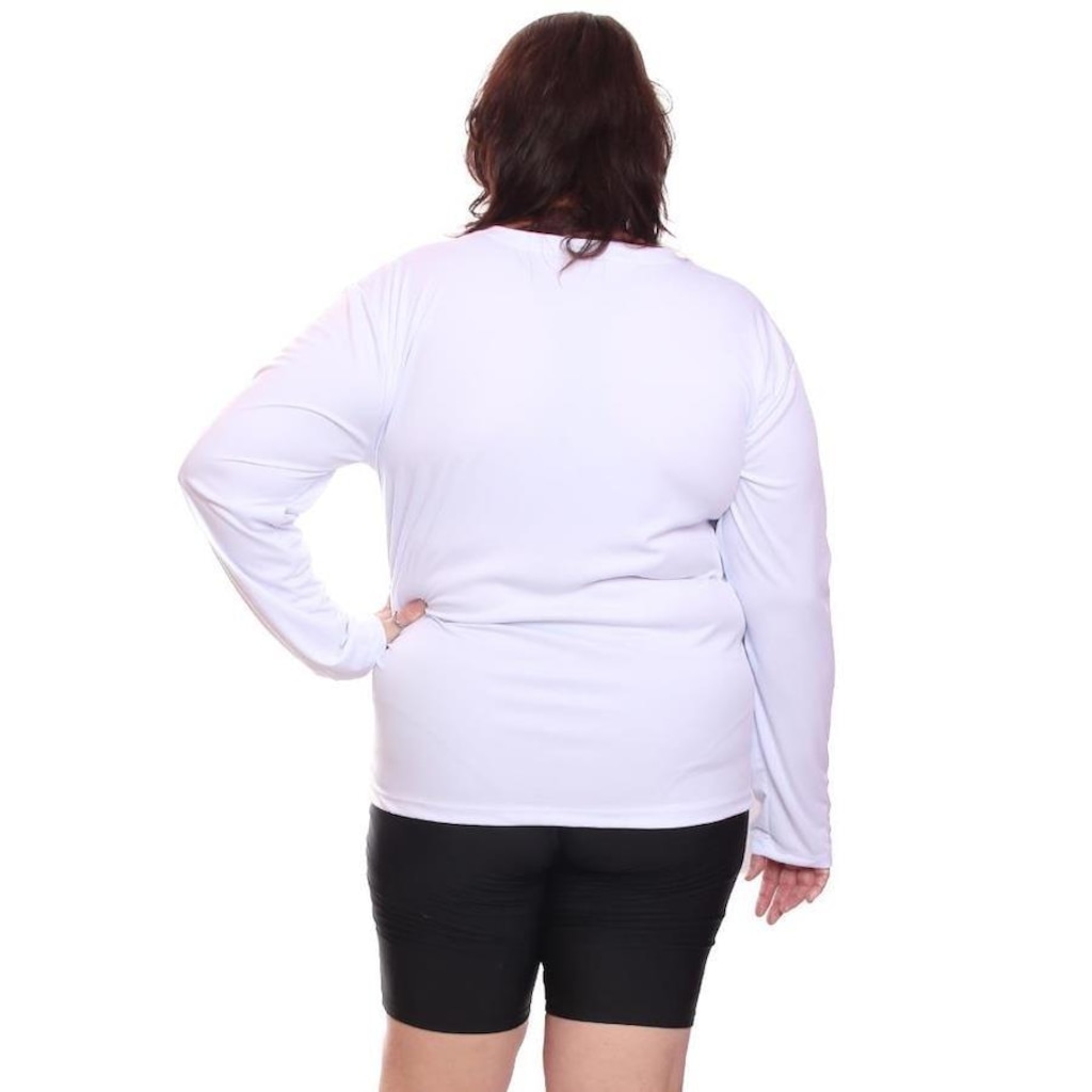 Imagem 3 do produto Kit de Camisas Térmica Dellas Fit Dry Fit Plus Size Manga Longa com Proteção Solar Uv - 2 Unidades - Feminina