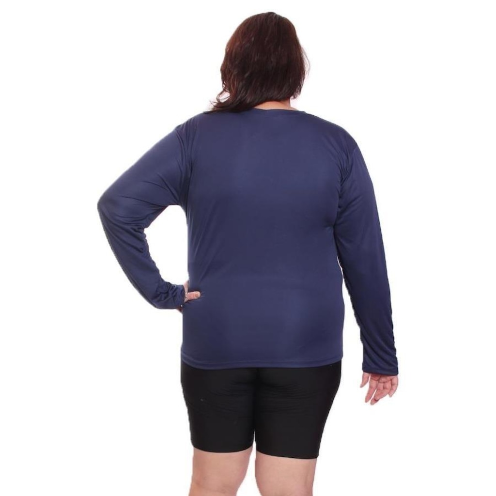 Imagem 2 do produto Camisa Térmica Dellas Fit Dry Fit Plus Size Manga Longa com Proteção Solar Uv - Feminina