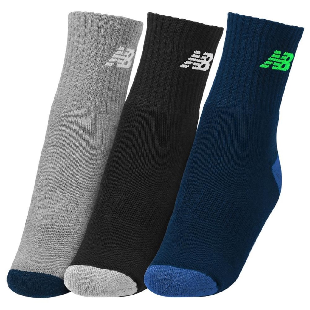 Imagem 5 do produto Kit Meias New Balance Lifestyle Kids com 3 Pares - 29 a 32 - Infantil