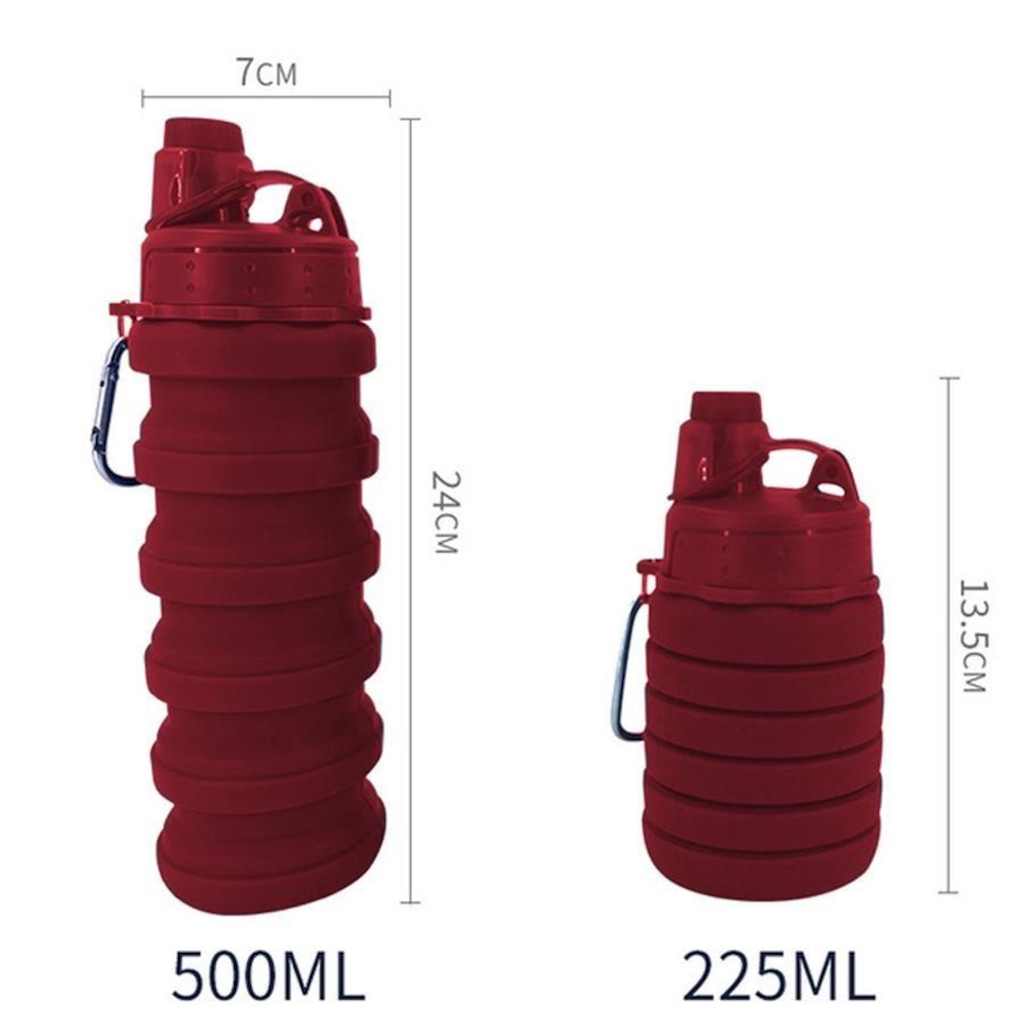 Imagem 2 do produto Garrafa Gold Sports Silicone Walk Retrátil Dobrável Portátil - 500ml