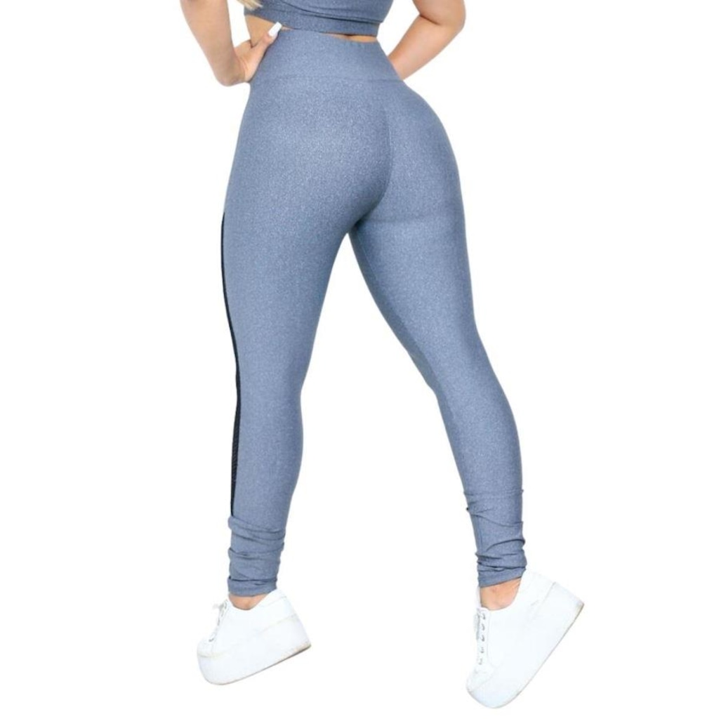 Imagem 2 do produto Calça Arrastão Legging Belmento Detalhe Rede Academia Fitness Suplex - Feminina - 2 Unidades