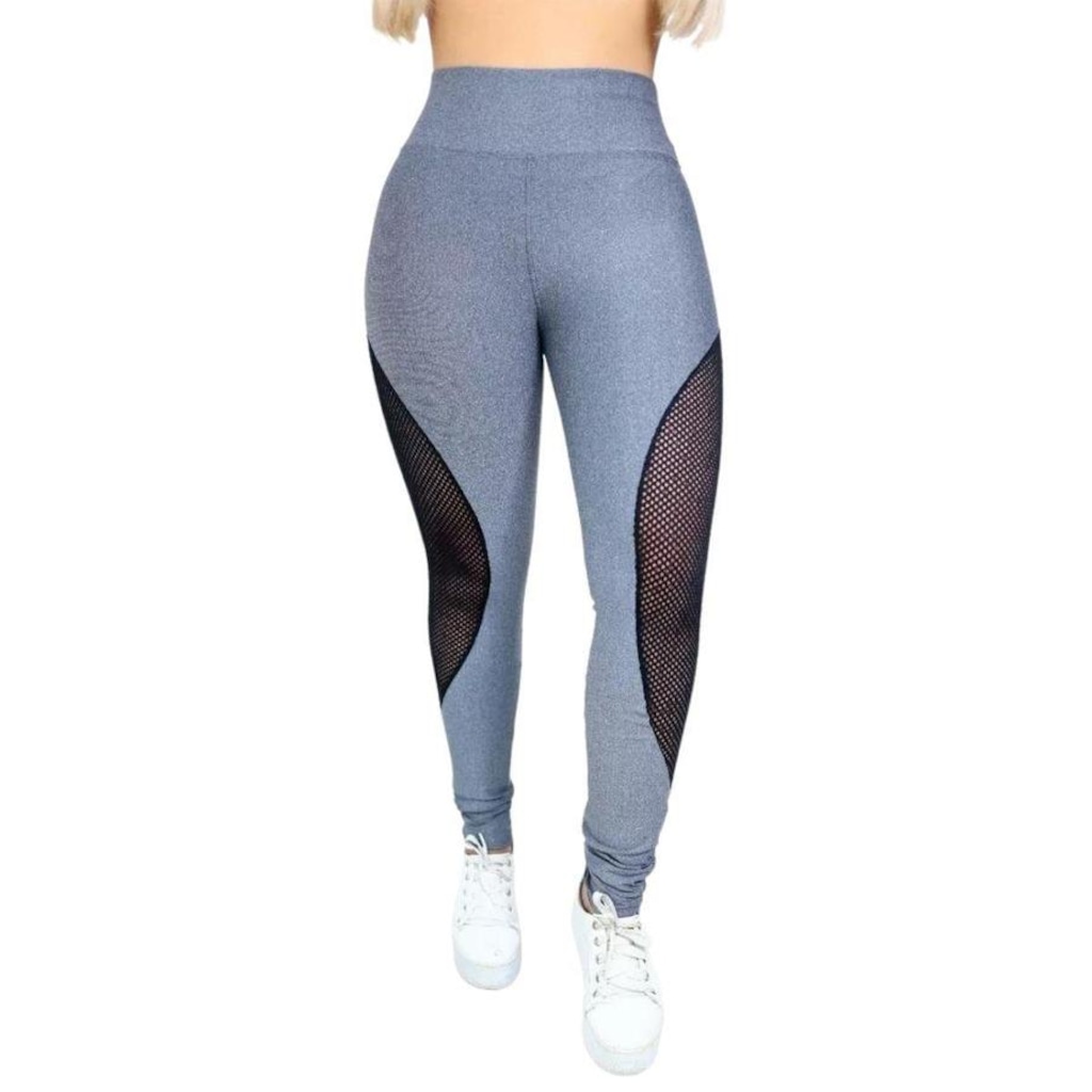 Imagem 4 do produto Calça Arrastão Legging Belmento Detalhe Rede Academia Fitness Suplex - Feminina - 2 Unidades