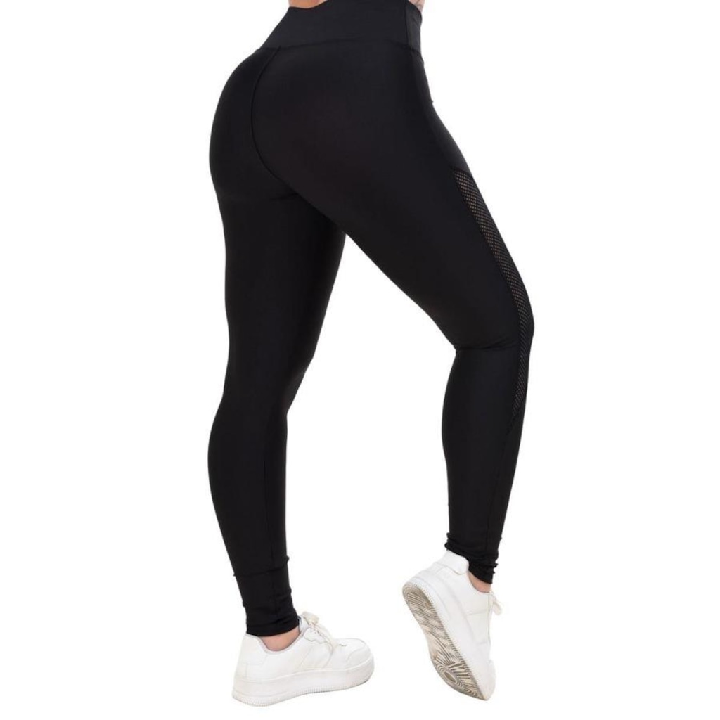 Imagem 4 do produto Calça Arrastão Legging Belmento Detalhe Rede Academia Fitness Suplex - Feminina - 2 Unidades