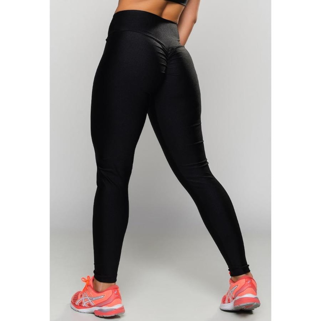 Imagem 2 do produto Calça Legggig MVB Modas Empina Bumbum Brilhosa Cintura Alta - Feminina