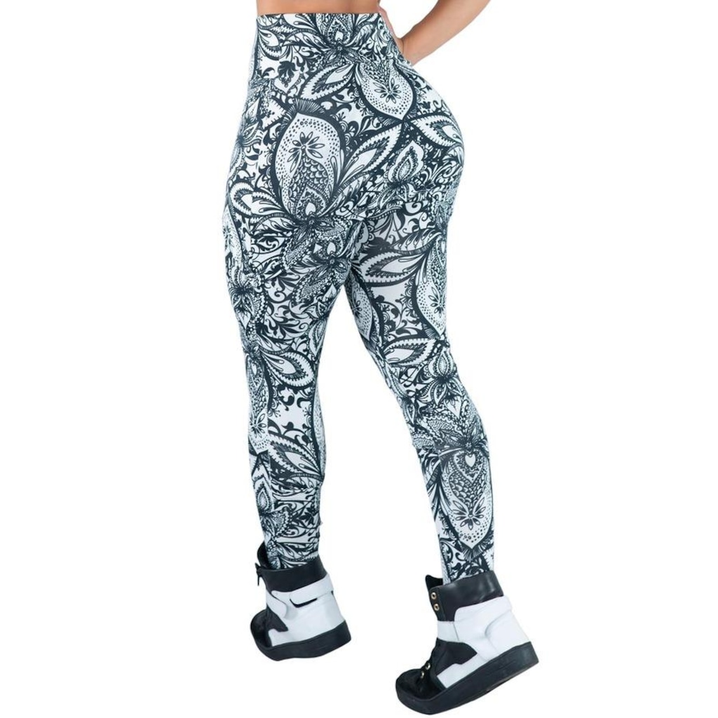 Imagem 2 do produto Calça Legging MVB Modas Suplex Saia Tapa Bumbum Estampada Cintura Alta - Feminina