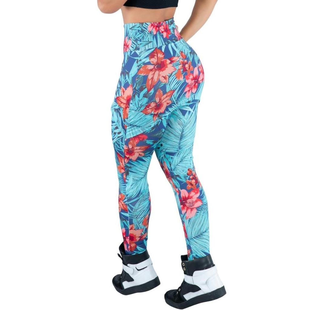 Imagem 2 do produto Calça Legging MVB Modas Suplex Saia Tapa Bumbum Estampada Cintura Alta - Feminina