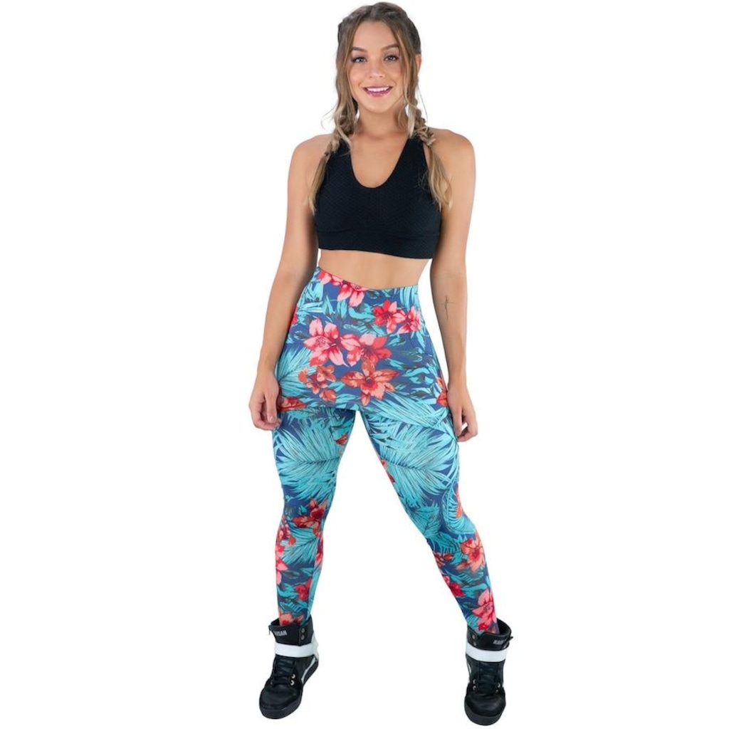 Imagem 3 do produto Calça Legging MVB Modas Suplex Saia Tapa Bumbum Estampada Cintura Alta - Feminina