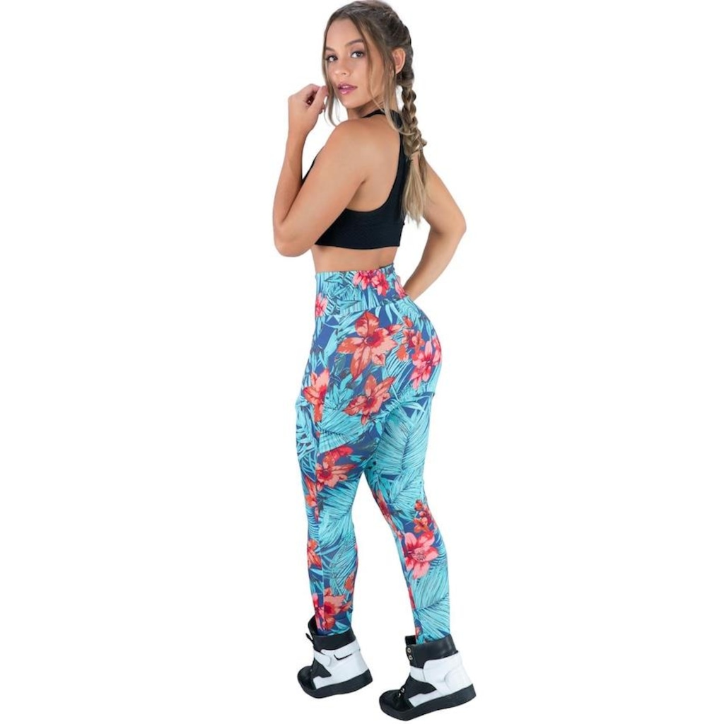 Imagem 4 do produto Calça Legging MVB Modas Suplex Saia Tapa Bumbum Estampada Cintura Alta - Feminina