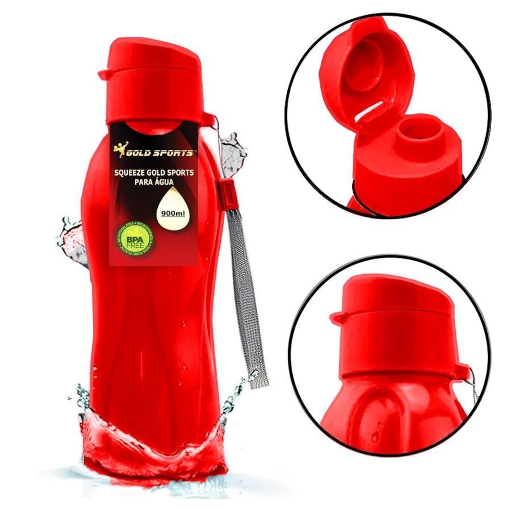 Imagem 2 do produto Garrafa Squeeze Gold Sports Resistente Special BPA Free - 900ml
