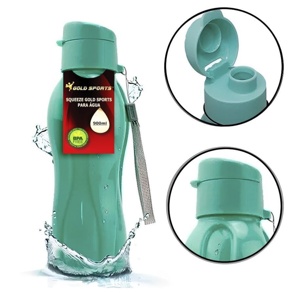 Imagem 2 do produto Garrafa Squeeze Gold Sports Resistente Special BPA Free - 900ml