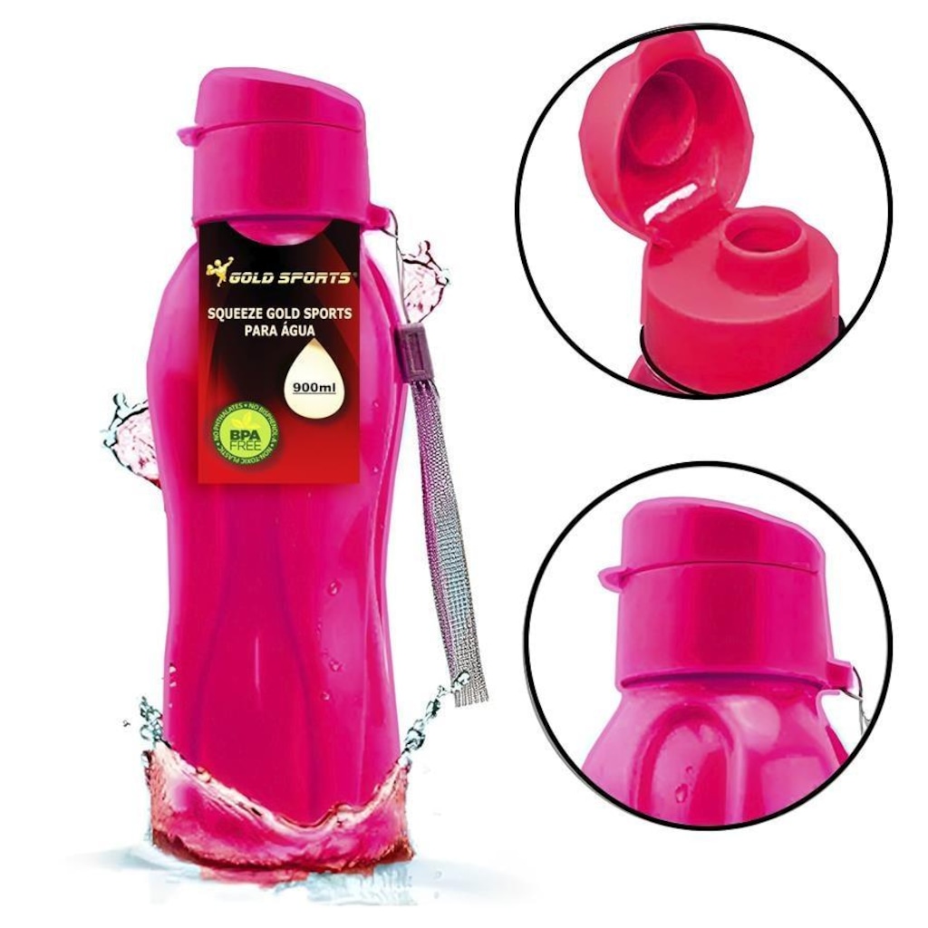 Imagem 2 do produto Garrafa Squeeze Gold Sports Resistente Special BPA Free - 900ml