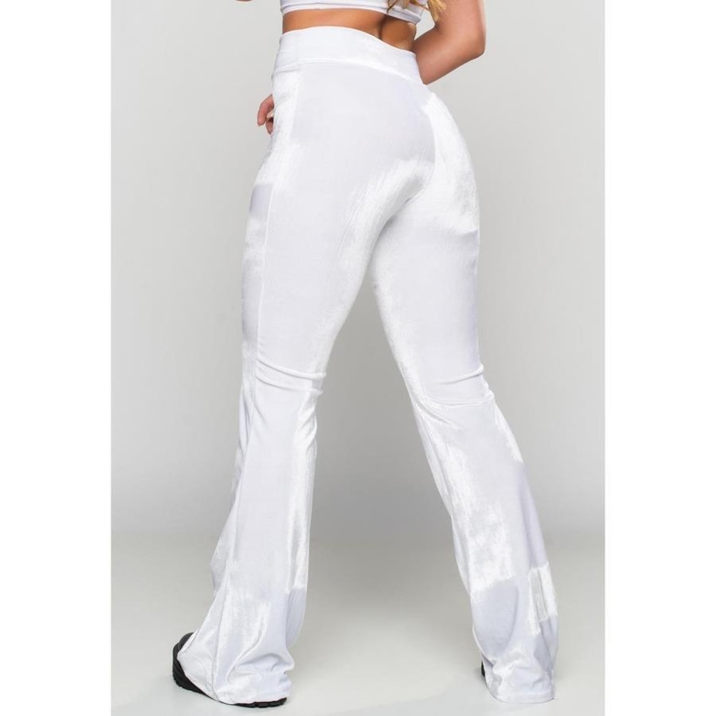 Imagem 2 do produto Calça Flare Veludo Molhado Pantalona Cintura Alta Mvb Modas - Feminina