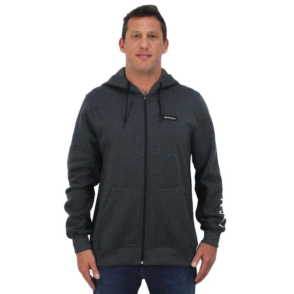 Imagem 2 do produto Blusão de Moletom com Capuz RVCA Aber Swift Patch Grey - Masculino