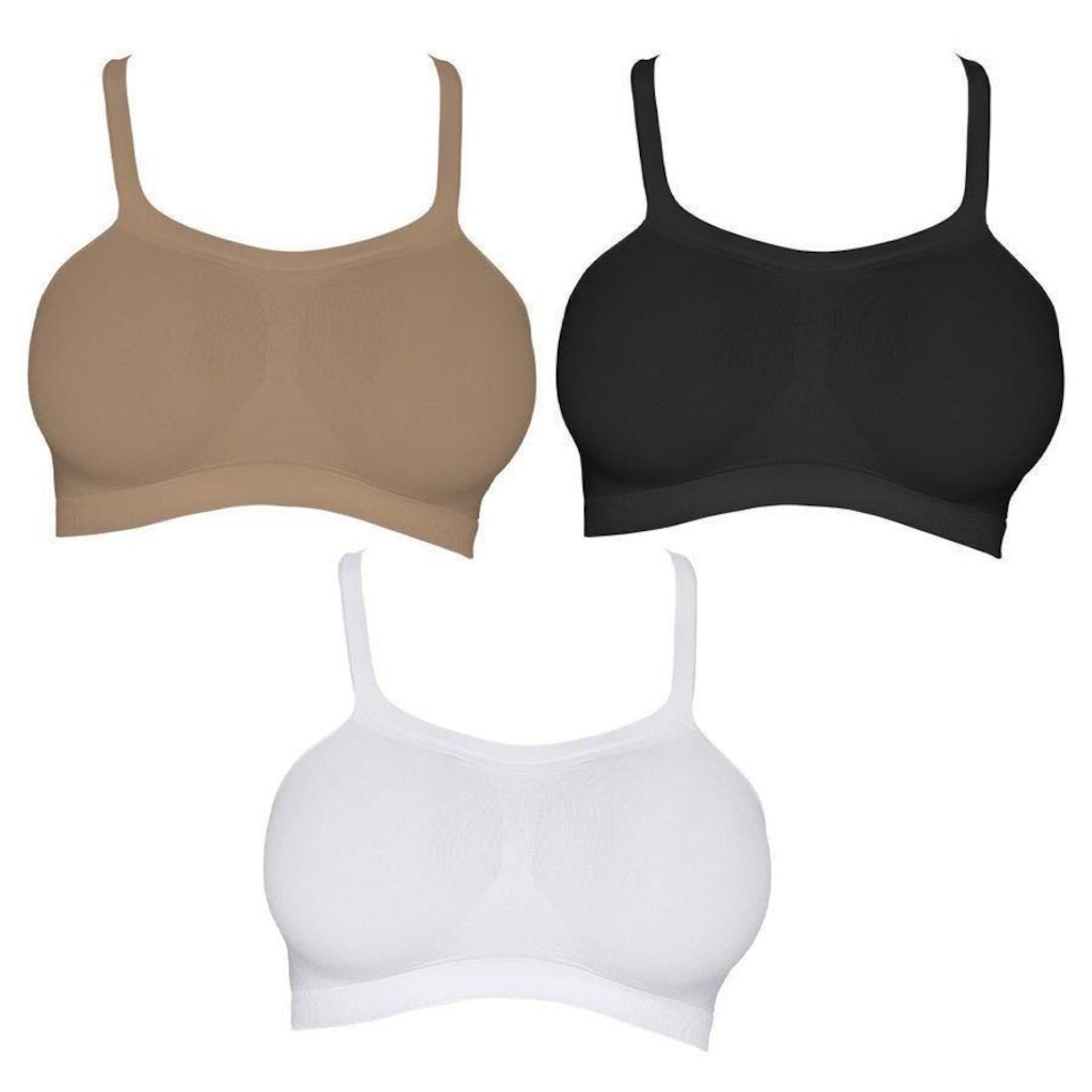 Imagem 2 do produto Kit Sutiã Bandini Hanes sem Costura H299 - 3 unidades - Feminino