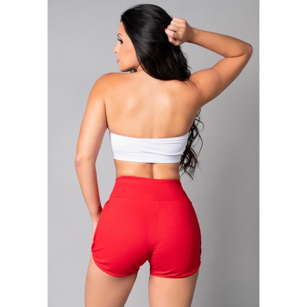 Imagem 3 do produto Shorts MVB Modas Cintura Alta Jogger Ribana - Feminino