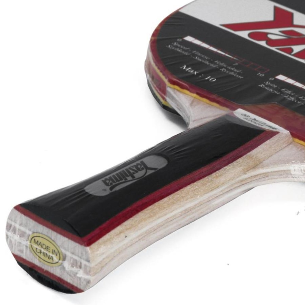 Imagem 4 do produto Raquete de Tênis de Mesa Yashima ITTF 82028 Clássica 2 Estrelas Borracha Lisa XX5 com Esponja