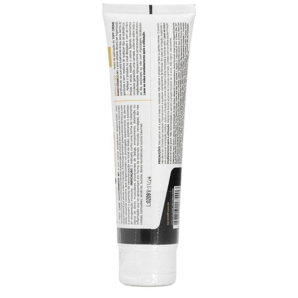 Imagem 4 do produto Creme Nanotermico Toff Care N1 Aquecimento Suave - 100g