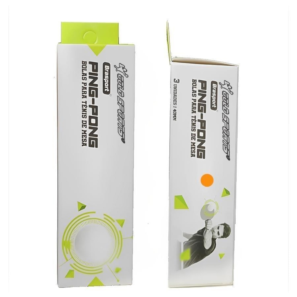 Imagem 2 do produto Bola de Ping Pong Gold Sports Brasport 3 Estrelas - 3 unidades