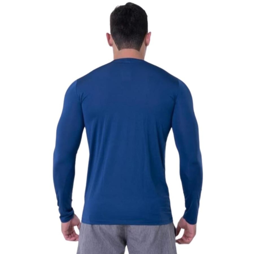 Imagem 5 do produto Kit de Camisas Térmica Segunda Pele Performance Moda Manga Longa com Proteção Solar 50+ - 3 Unidades - Masculina