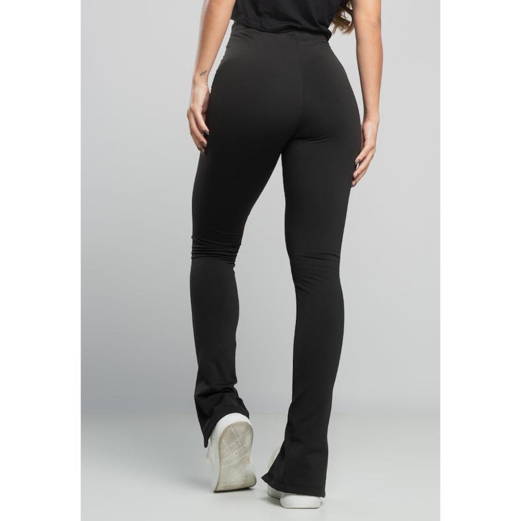 Imagem 2 do produto Calça Fitness MVB Modas Montaria Pantalona com Fenda Peluciada - Feminina