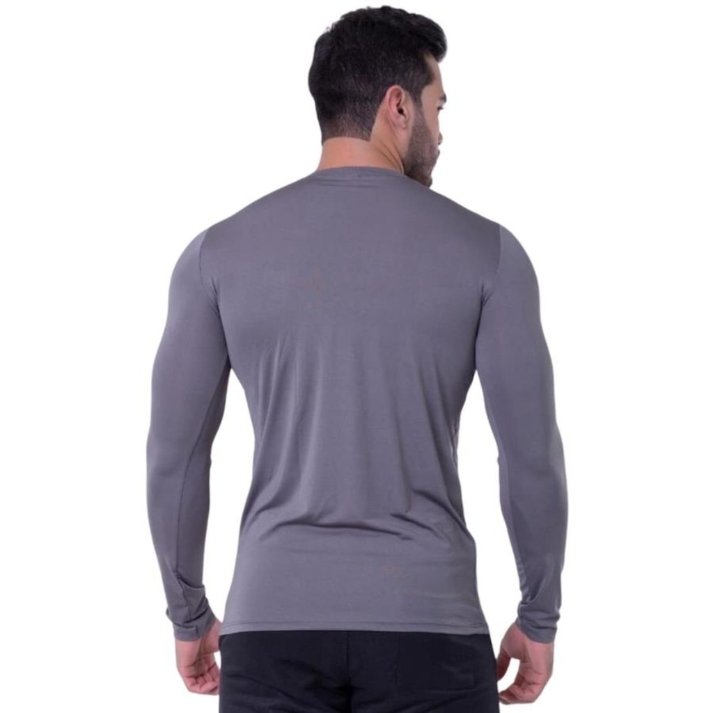 Imagem 4 do produto Camisa Térmica Segunda Pele Performance Moda Manga Longa Proteção UV 50+ - Masculina