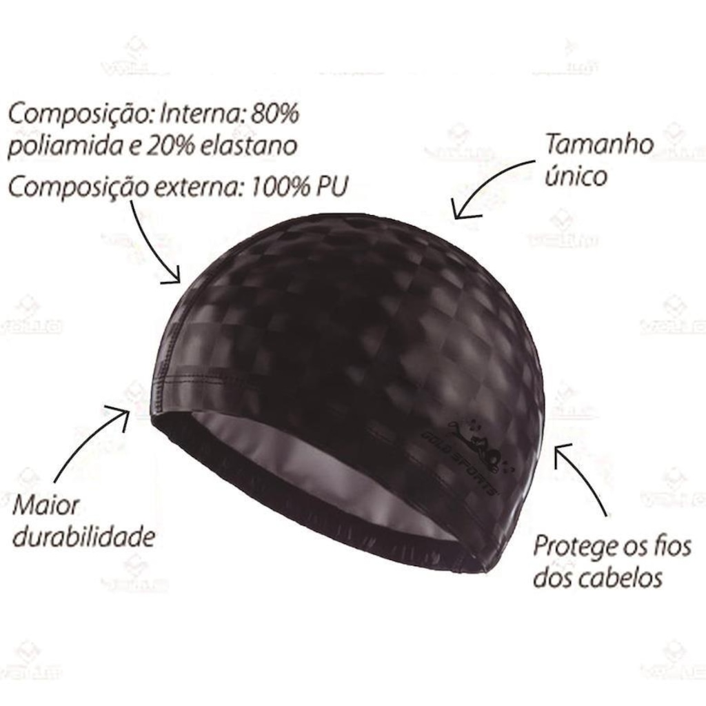 Imagem 3 do produto Touca de Natação Gold Sports 3D - Adulto
