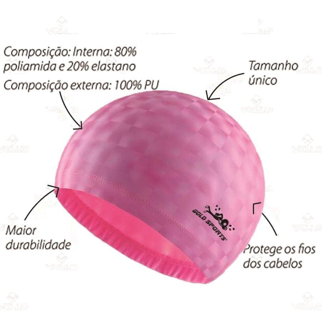 Imagem 3 do produto Touca de Natação Gold Sports 3D - Adulto