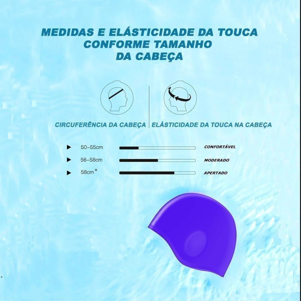 Imagem 3 do produto Touca de Natação Gold Sports Ergononico Ultra Confort com Cobertura das Orelhas - Adulto