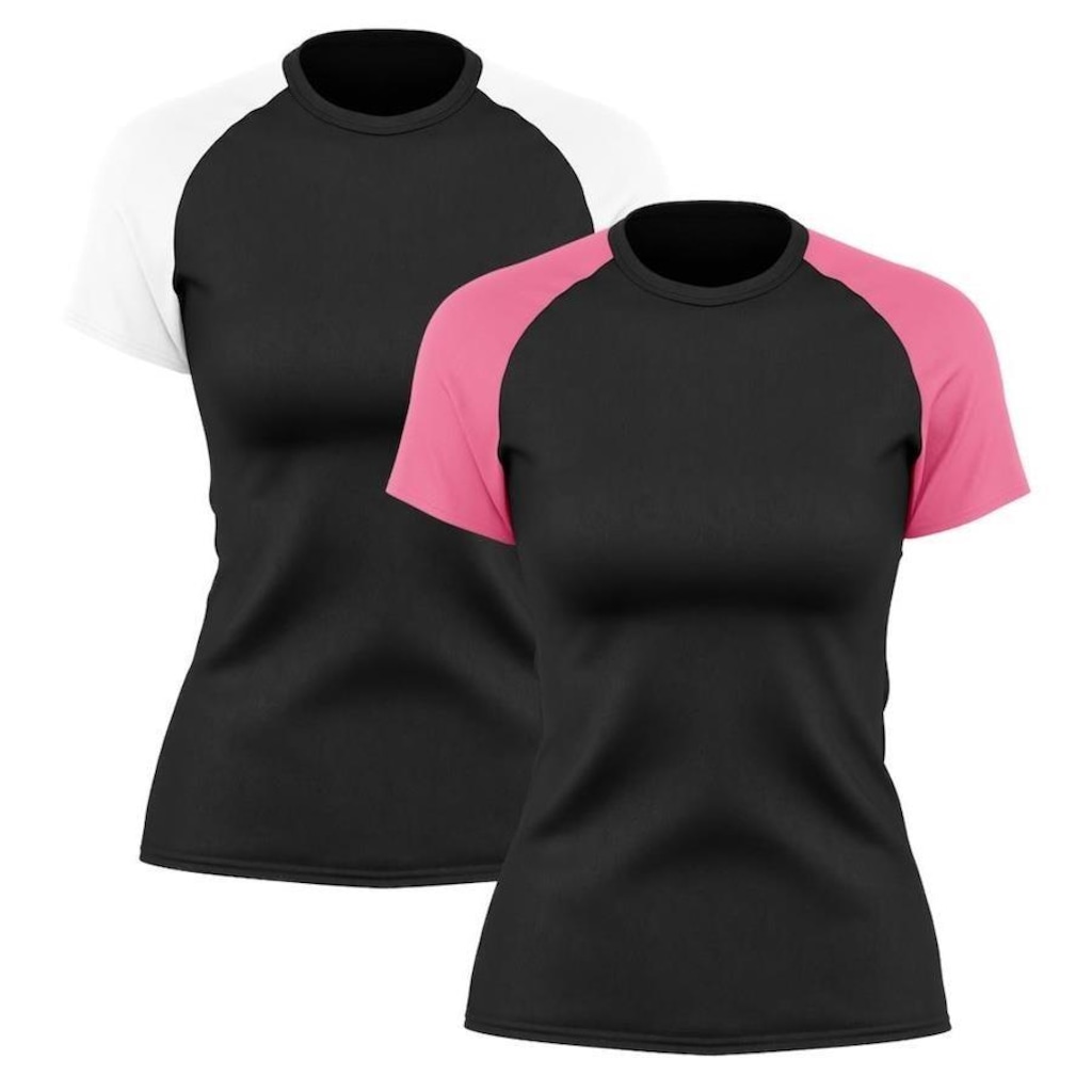 Imagem 4 do produto Camiseta Whats Wear Raglan com Proteção Solar UV - 2 unidades - Feminina
