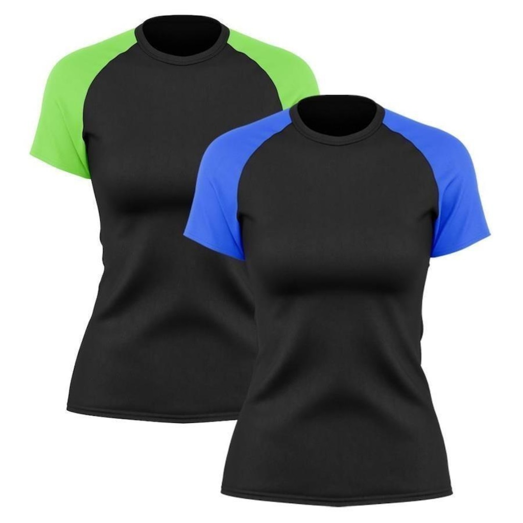 Imagem 2 do produto Camiseta Whats Wear Raglan com Proteção Solar UV - 2 unidades - Feminina