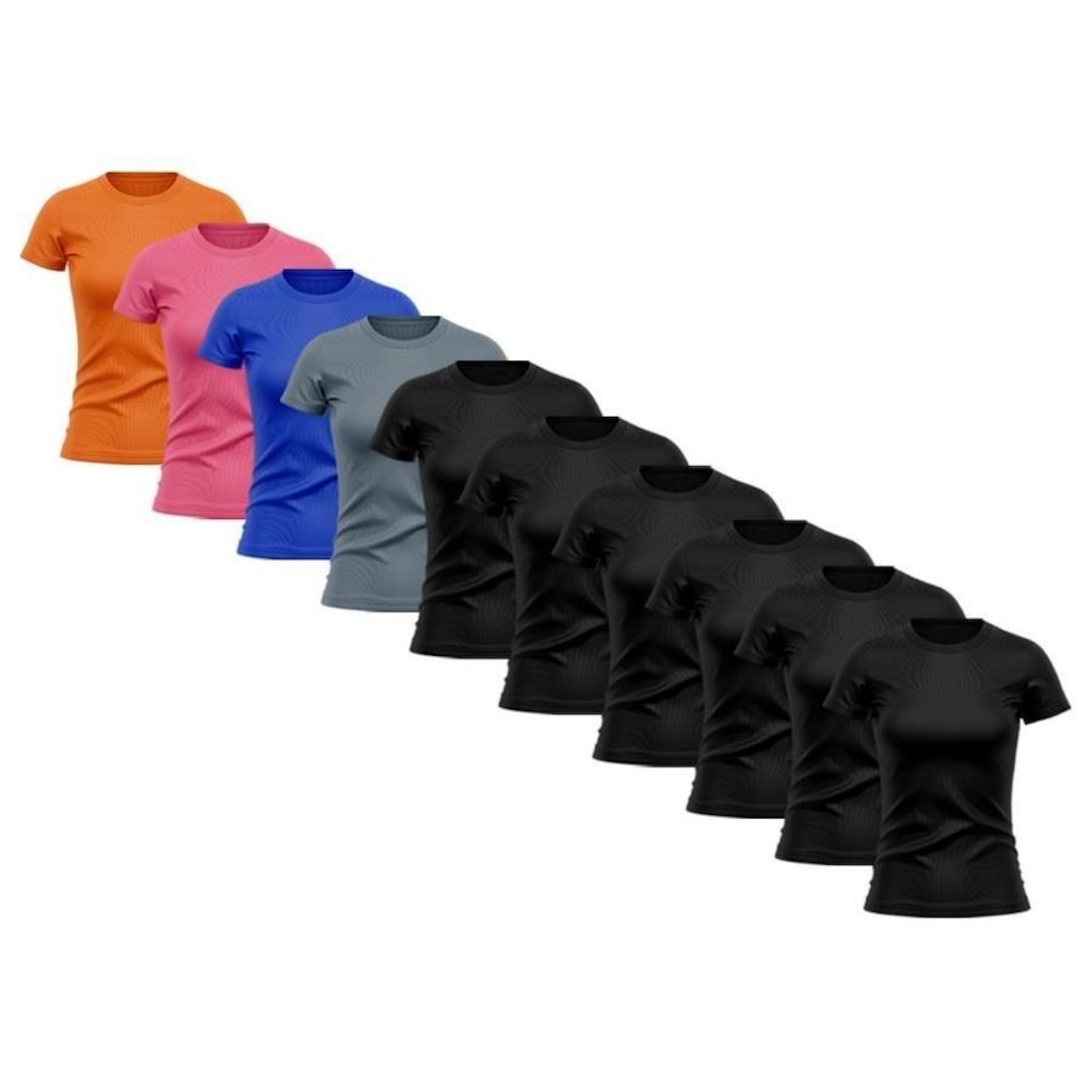 Imagem 5 do produto Kit Camisetas de Treino Whats Wear Raglan com Proteção Solar UV - 10 unidades - Feminina