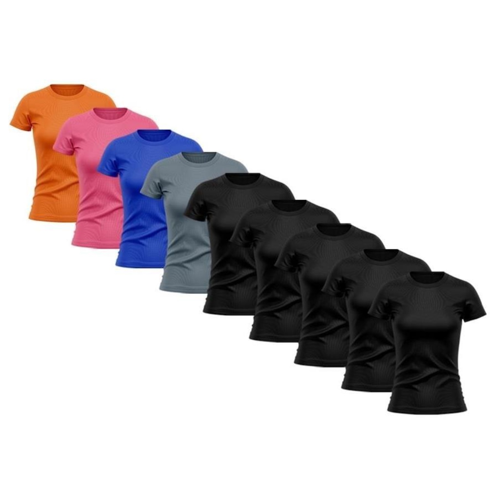 Imagem 5 do produto Kit Camisetas de Treino Whats Wear Raglan com Proteção Solar UV - 9 unidades - Feminina