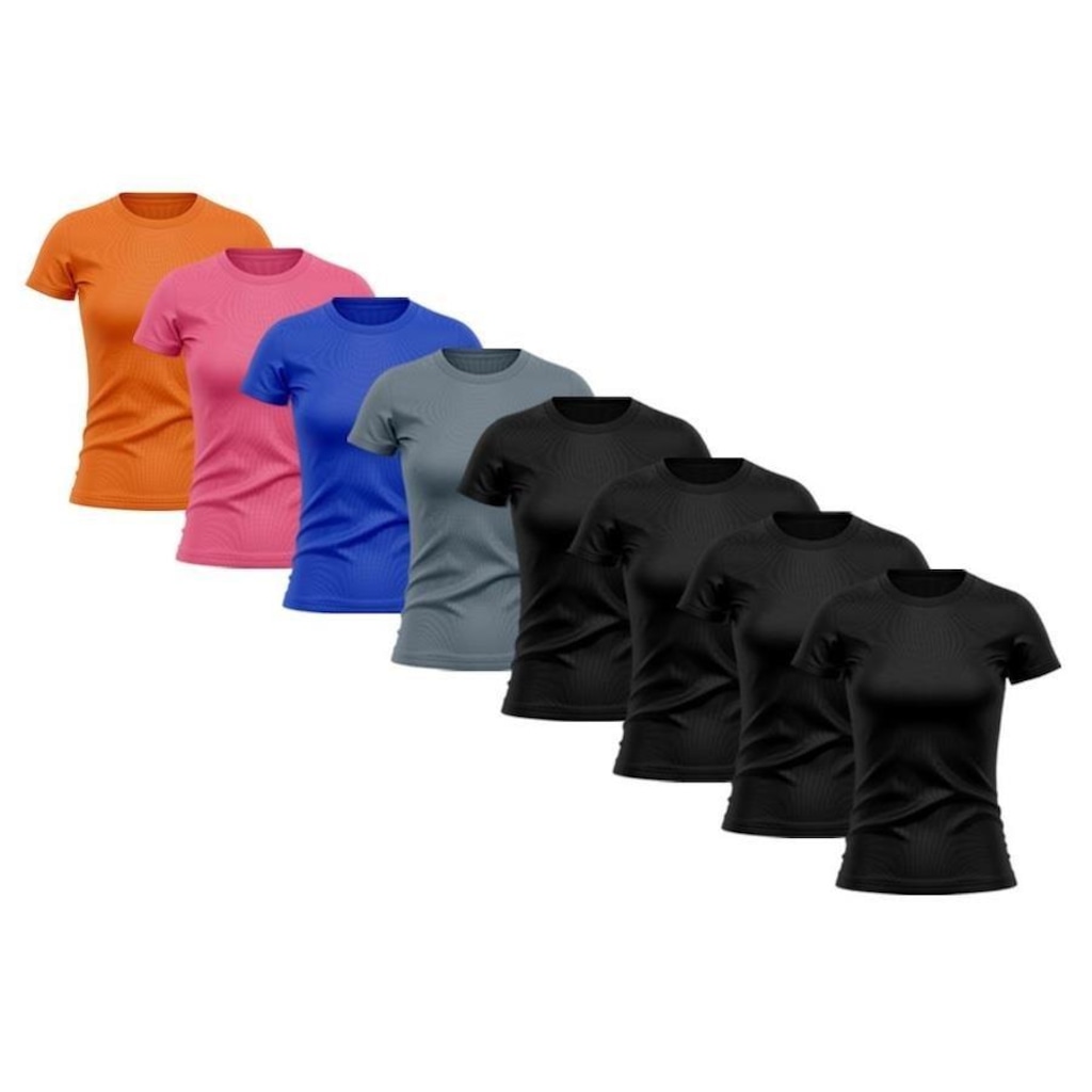 Imagem 3 do produto Kit Camisetas de Treino Whats Wear Raglan com Proteção Solar UV - 8 unidades - Feminina