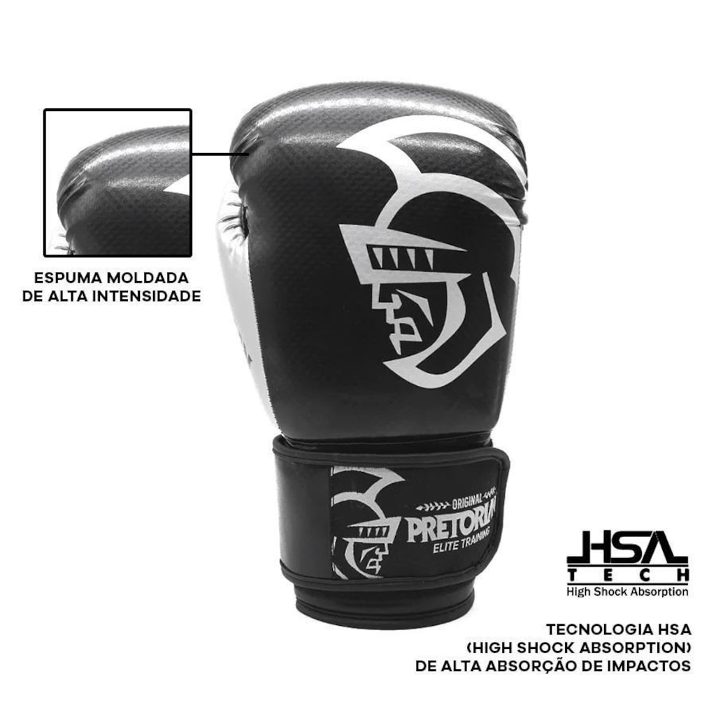 Imagem 2 do produto Kit de Boxe Pretorian: Bandagem + Protetor Bucal + Luvas de Boxe Elite - 10 OZ - Adulto
