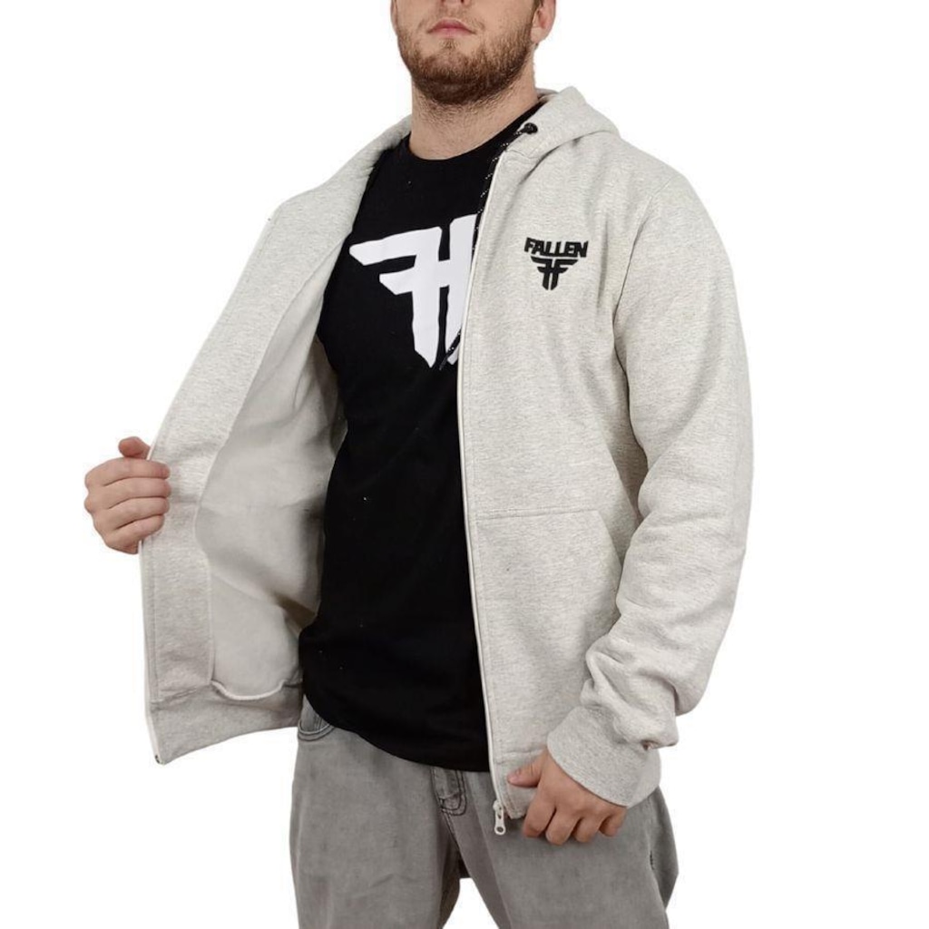 Imagem 2 do produto Jaqueta de Moletom com Capuz Fallen Logo Off White - Masculino