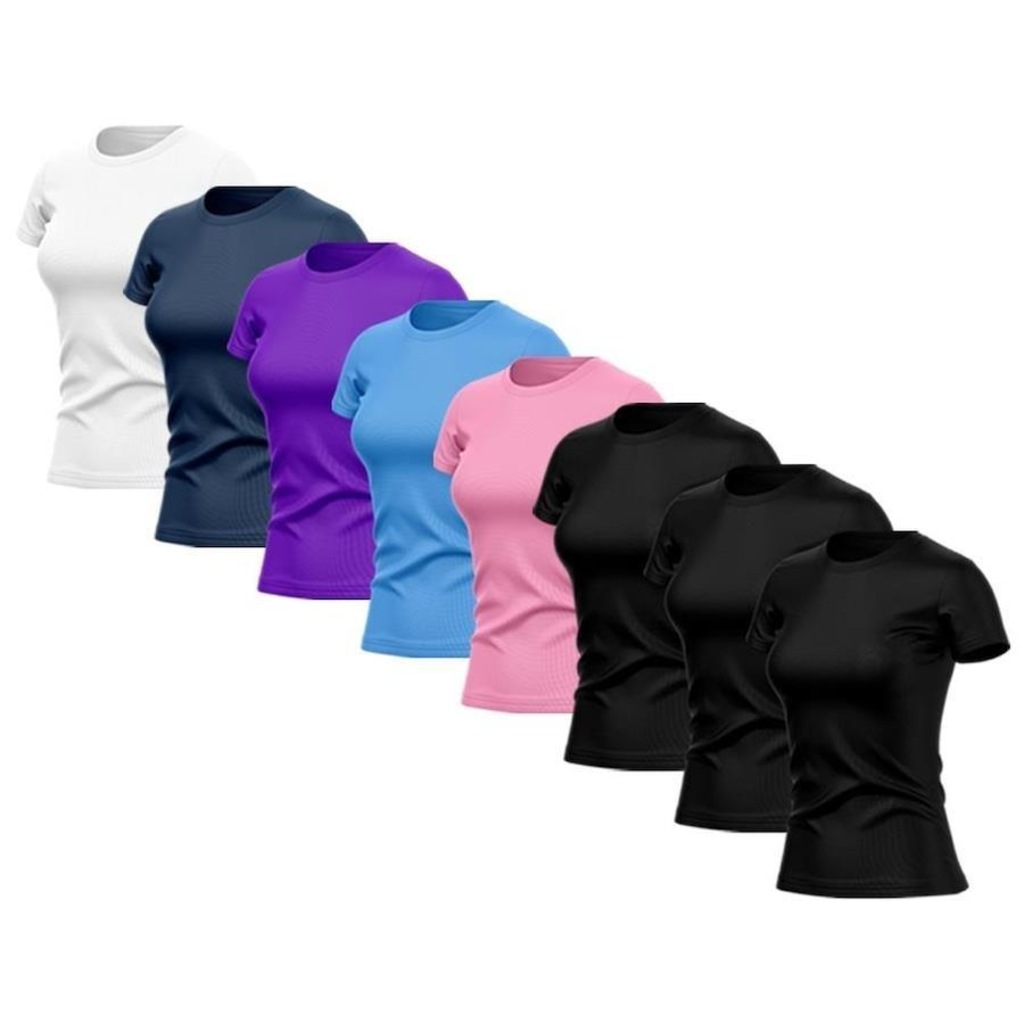 Imagem 3 do produto Kit de Camisas Térmica Adriben Dry Fit com Proteção Solar Uv - 8 Unidades - Feminina