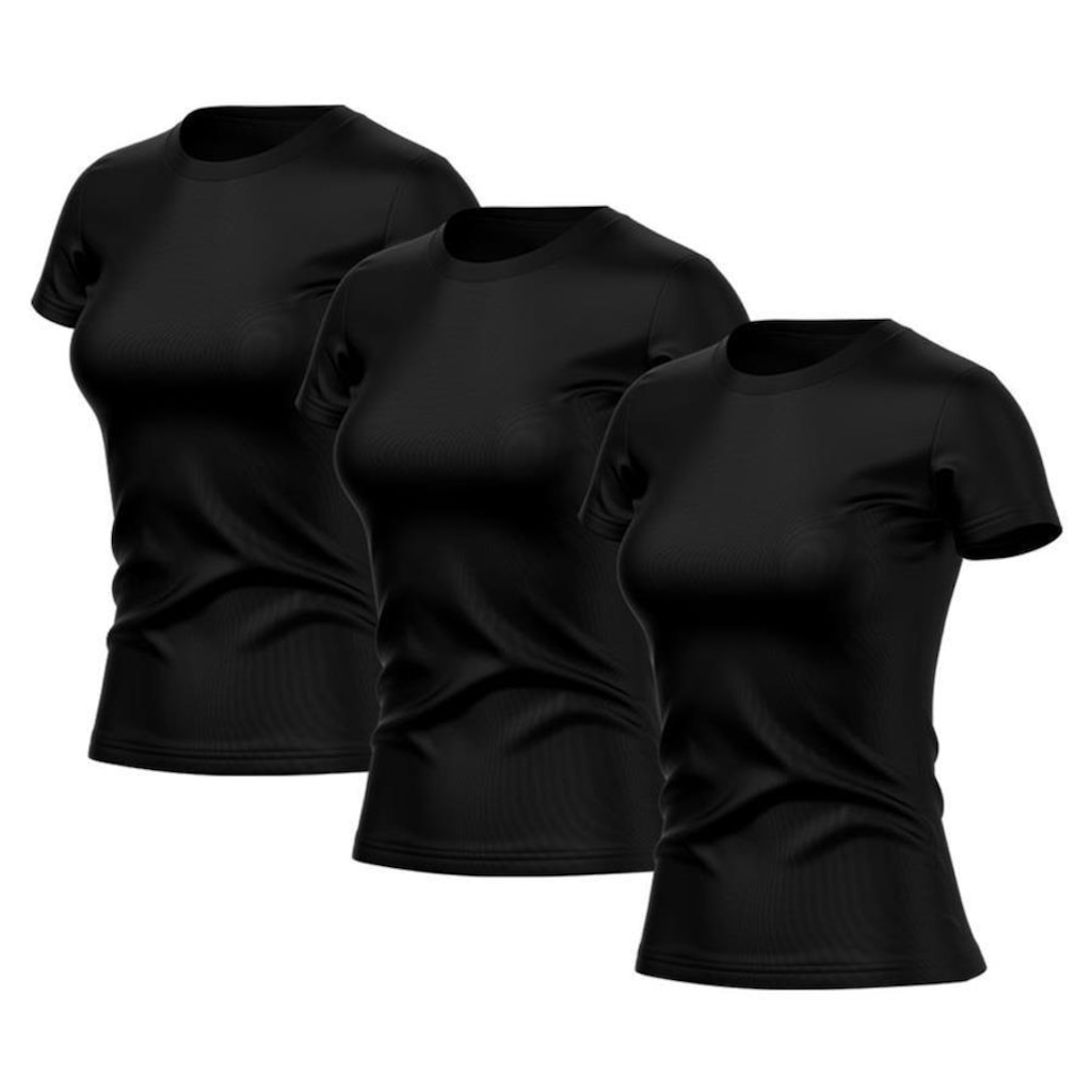 Imagem 2 do produto Kit de Camisas Térmica Adriben Dry Fit com Proteção Solar Academia - 3 Unidades - Feminina